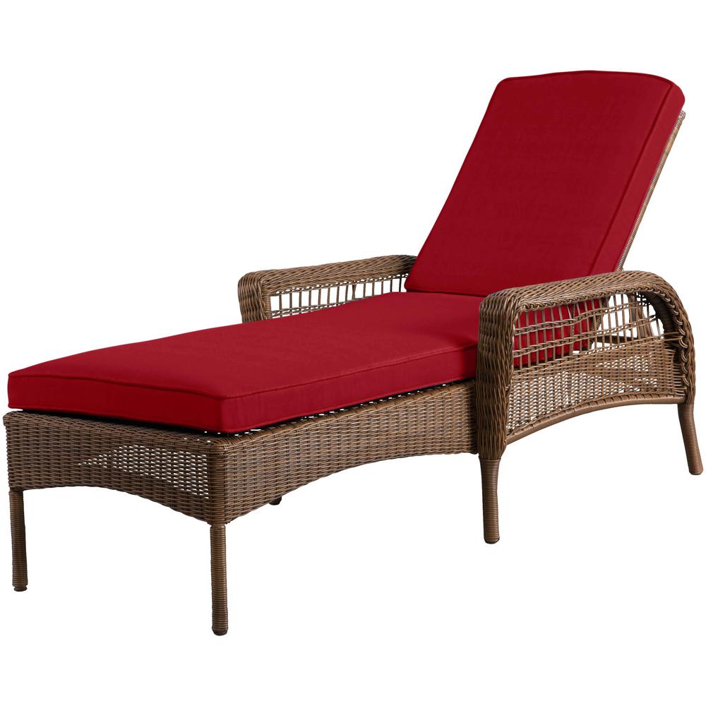 Hampton Bay Spring Haven Brown Wicker Outdoor Patio Lounge Chair with