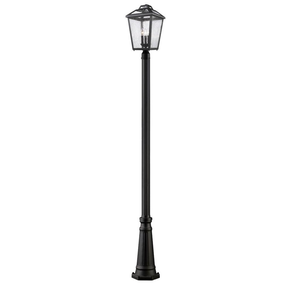 Filament Design Wilkins 3-Light Black Outdoor Lamp Post-CLI-JB047806 ...