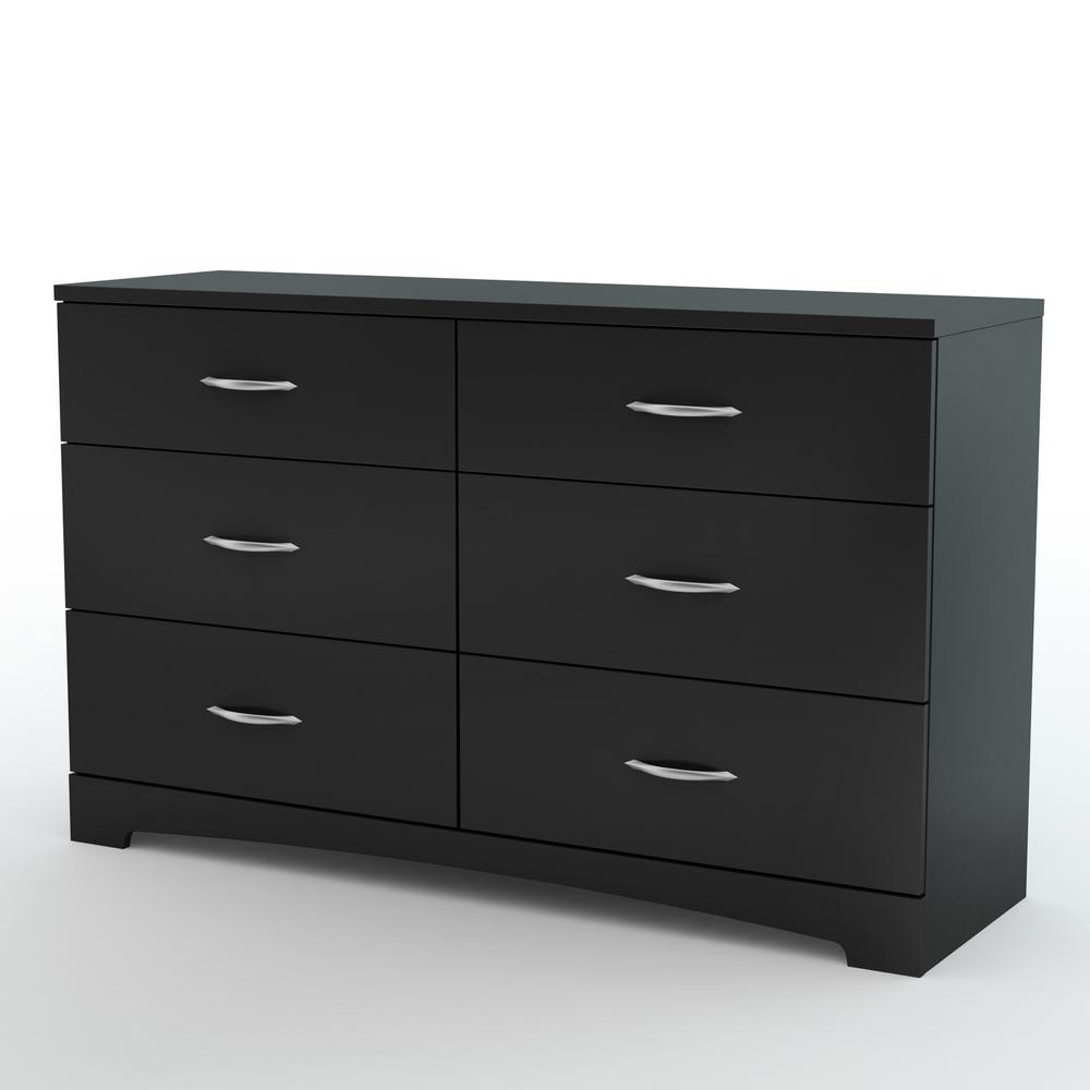 Gray Dressers Chests Bedroom Furniture The Home Depot Step One 6 Drawer Grey Oak Dresser