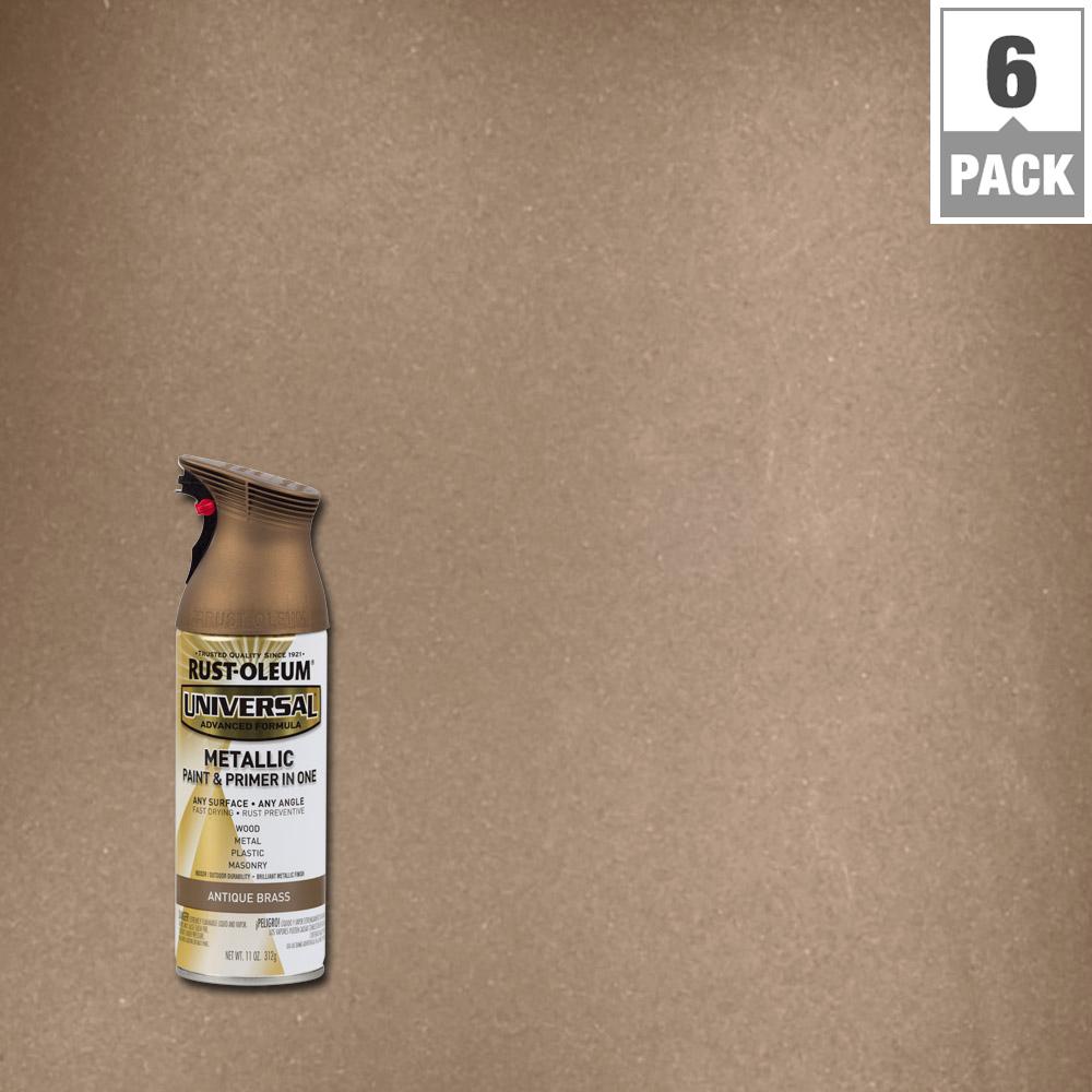 Rust Oleum Universal 11 Oz All Surface Metallic Antique Brass Spray Paint And Primer In One 6