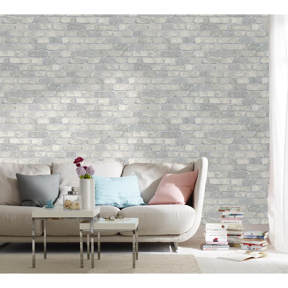 Marburg 56.4 sq. ft. Granulat Off-White Stone Wallpaper MG58411 - The Home Depot