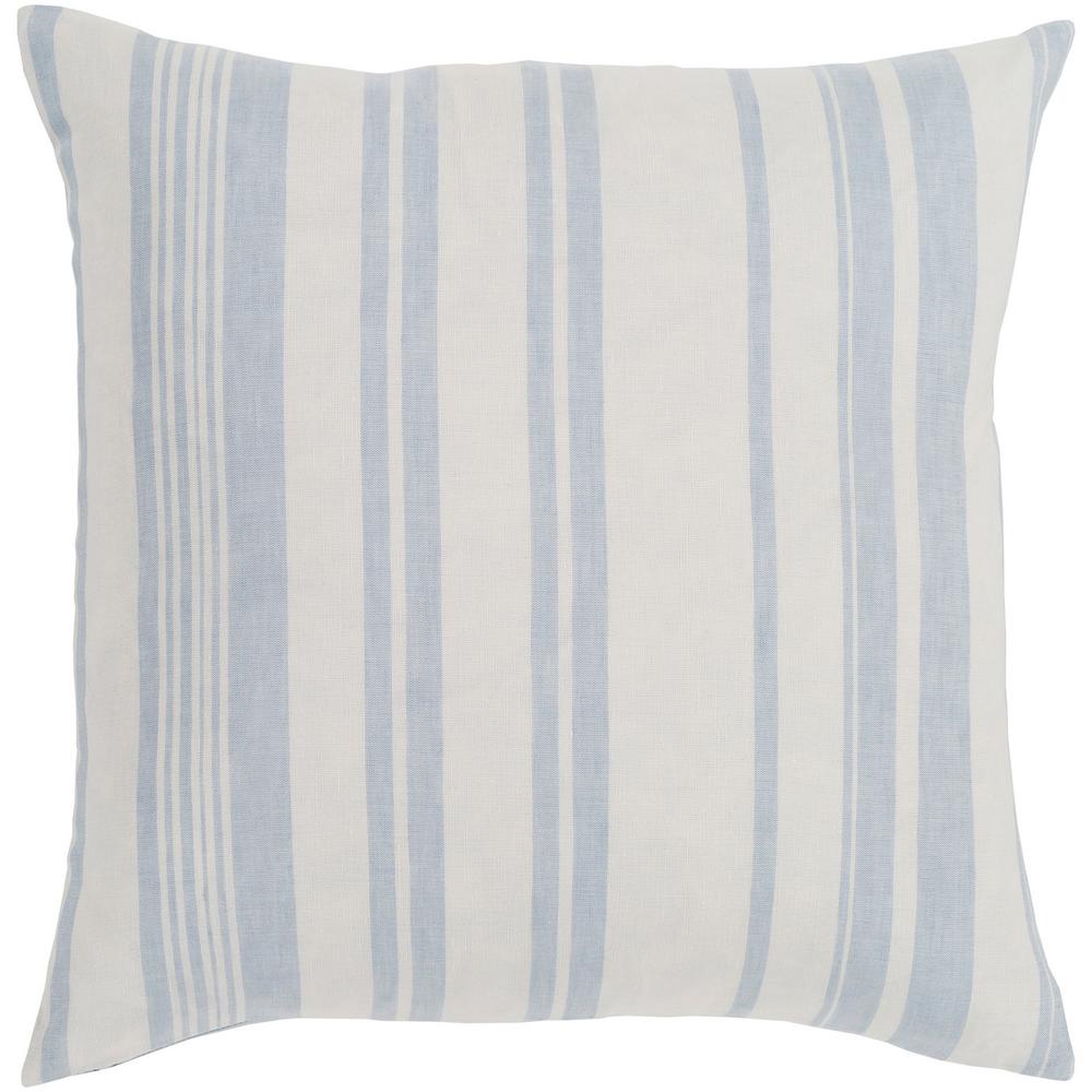 Artistic Weavers Aya 20 In X 20 In Pale Blue Striped Polyester