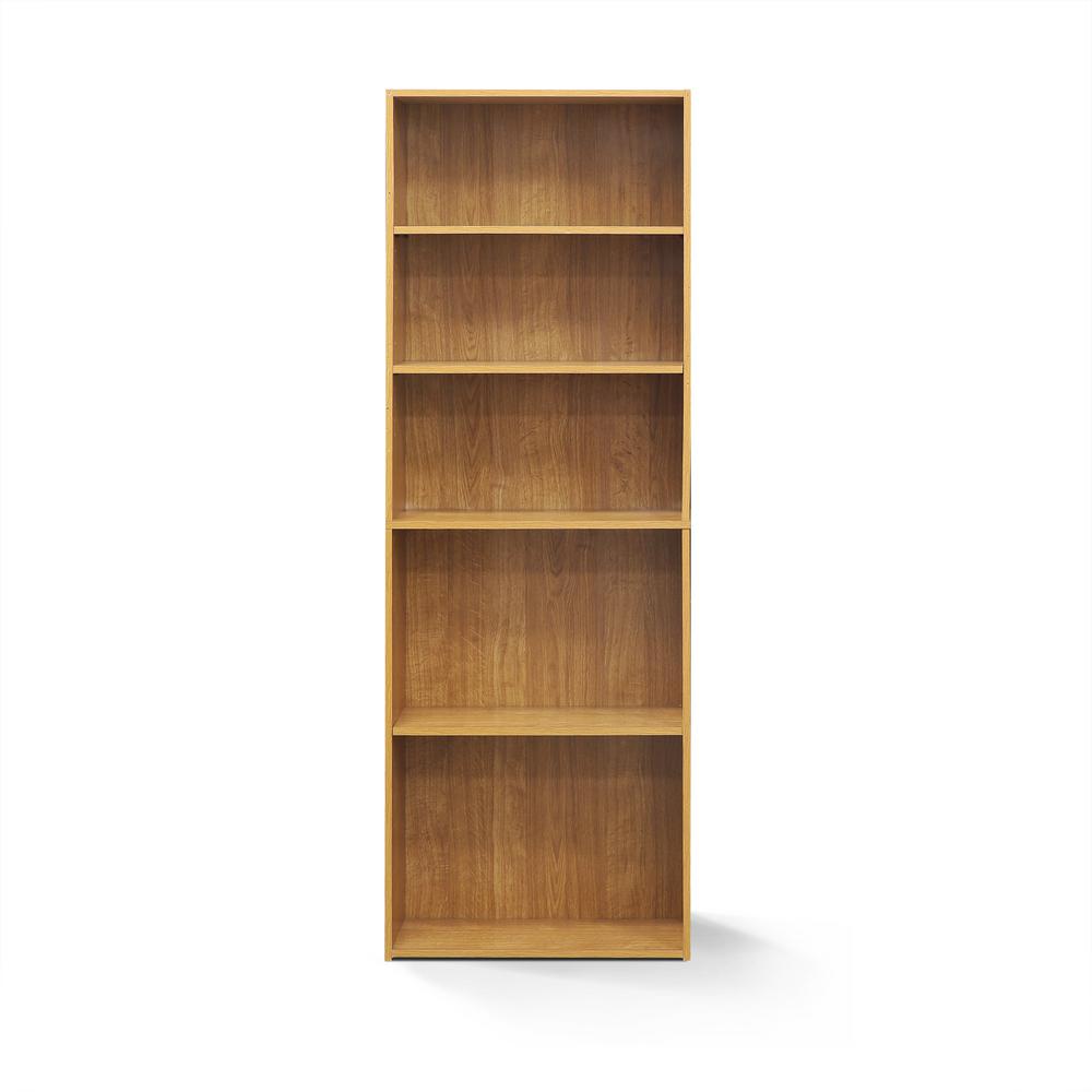 Bookcases Home Office Furniture The Depot Wright Highland Oak 5 Shelf Bookcase