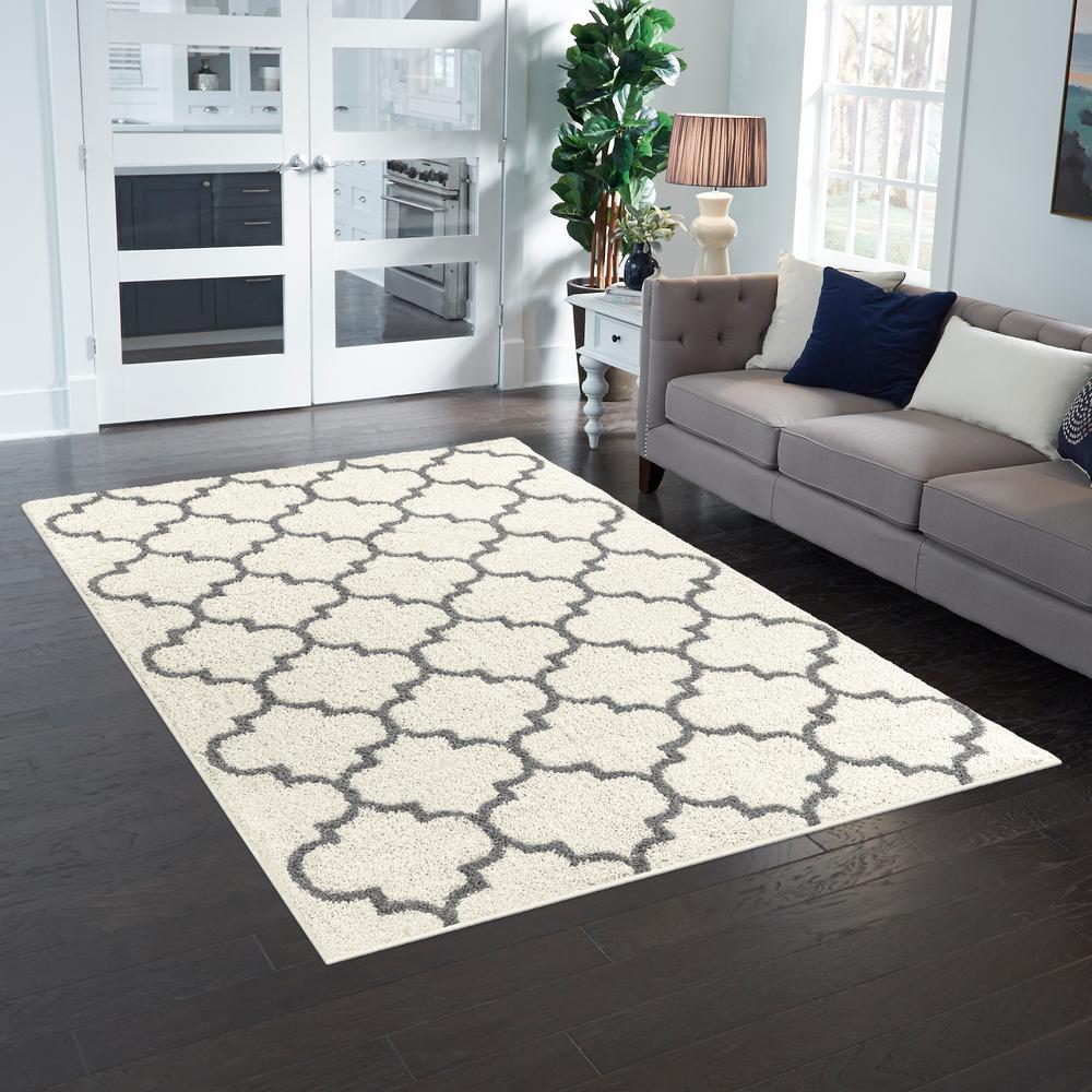 Stylewell Wimberly Cream 7 Ft X 10 Ft Trellis Area Rug G8314
