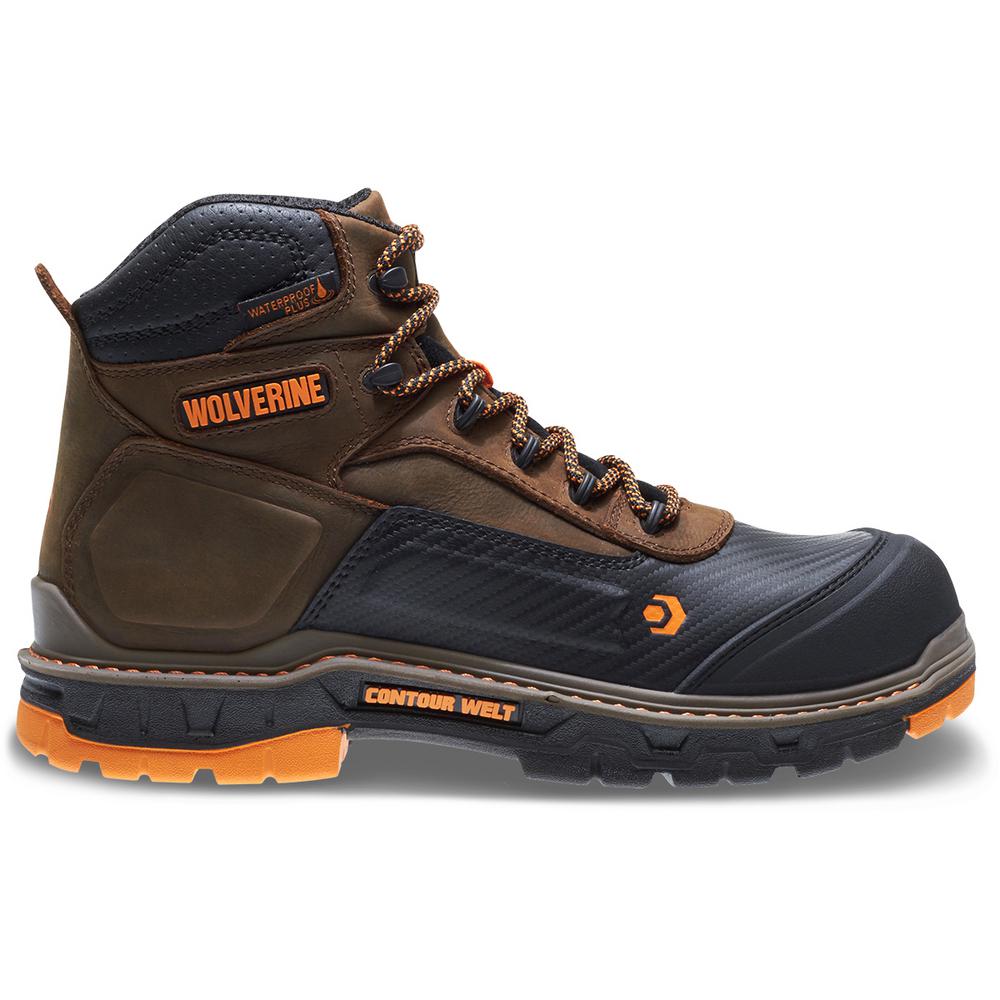 Wolverine Men's Overpass Waterproof 6'' Work Boots - Composite Toe - Brown Size 7.5(M)-W10717 07 