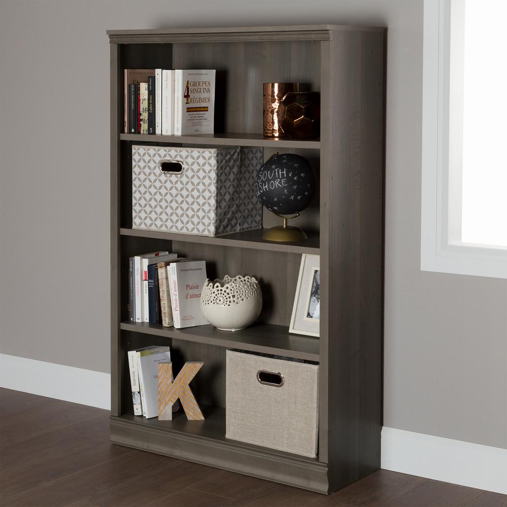 South Shore Gray Maple Open Bookcase 10151 The Home Depot