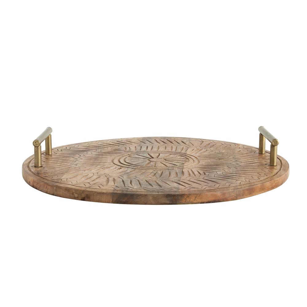 wood serving tray with handles