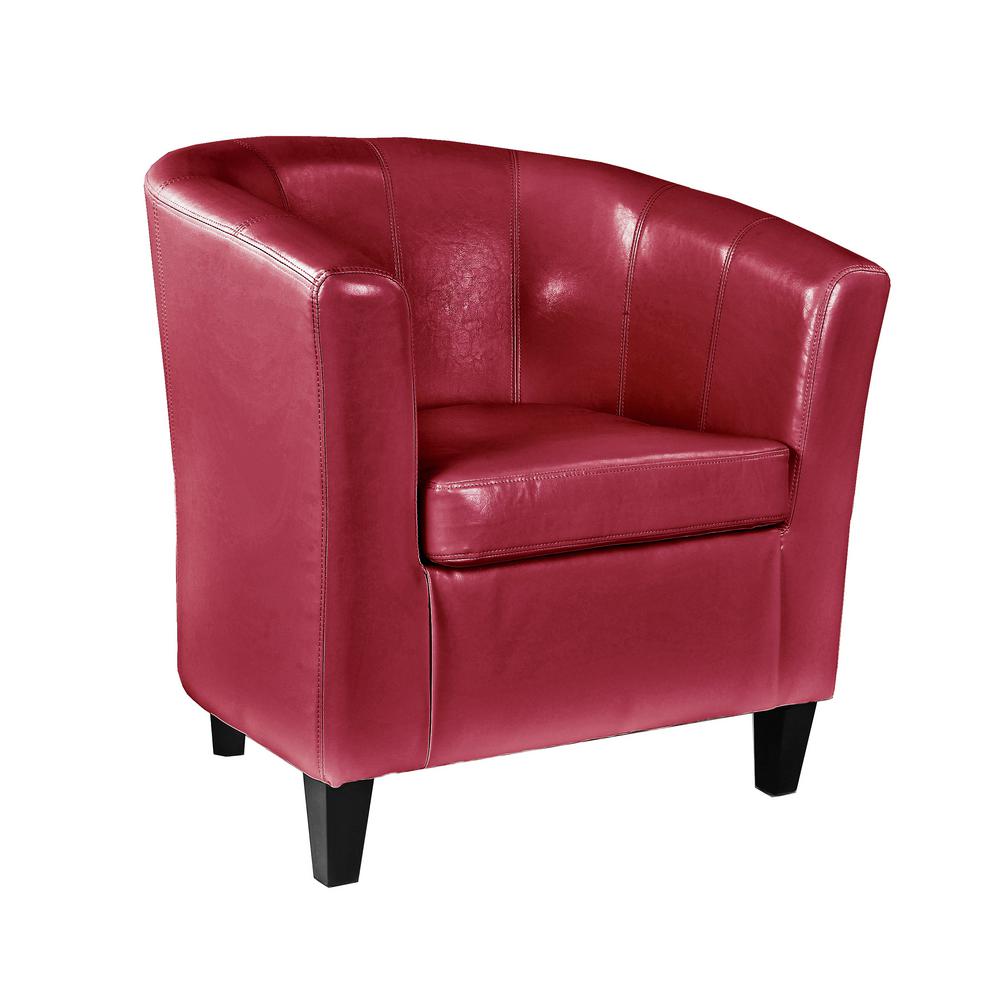 modern red leather accent chairs chairs the home depot