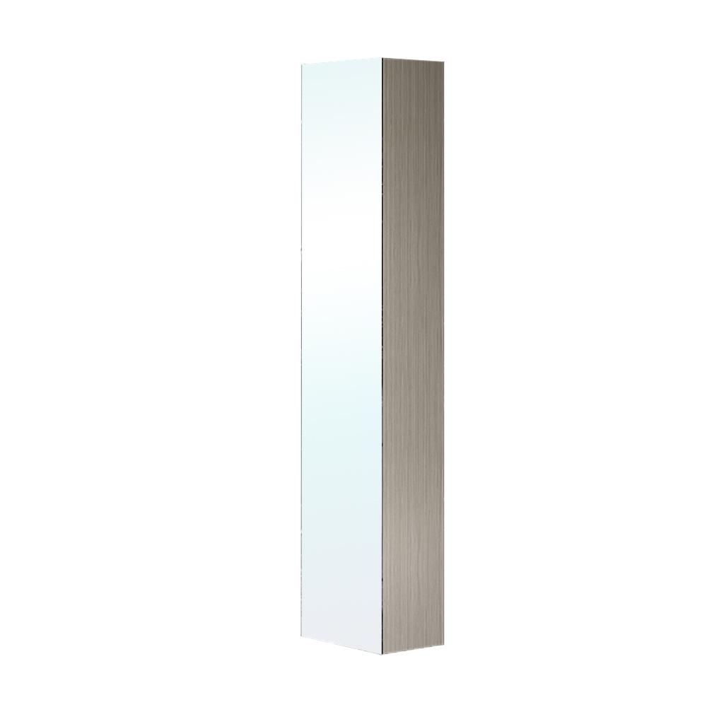 Bellaterra Home Chania 11 8 In W X 7 D 59 H Wall H Wall Mounted Linen Cabinet With Mirror In Gray
