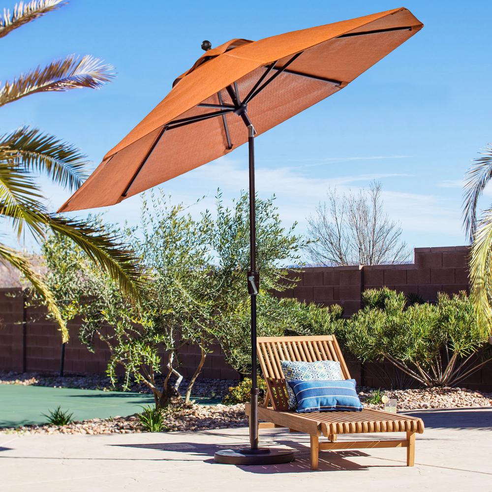 Casainc 9 Ft Aluminum Cantilever Solar Tilt Half Patio Fabric Umbrella In Teak Not Waterproof 0102hhgs8g The Home Depot