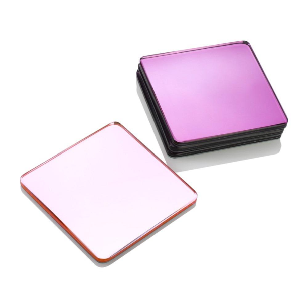 pink glass coasters