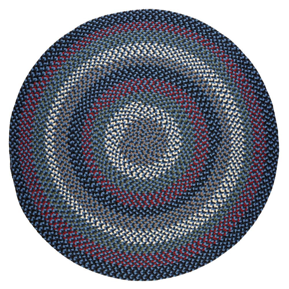 Rhody Rug Country Medley Navy Blue Multi 4 ft. x 4 ft. Round Indoor