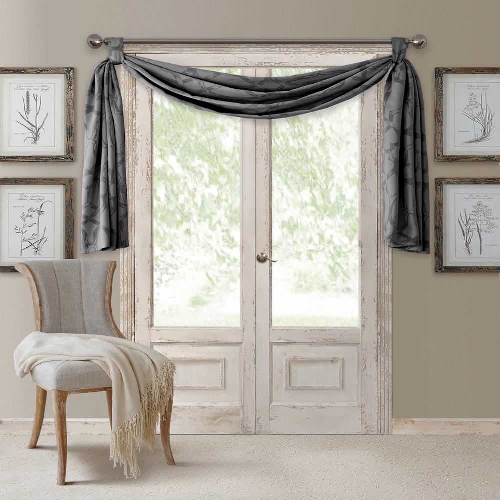 Elrene Darla 144 In W X 52 In L Polyester Single Blackout Window   Dark Gray Elrene Window Scarves Valances 22794dgy 64 1000 