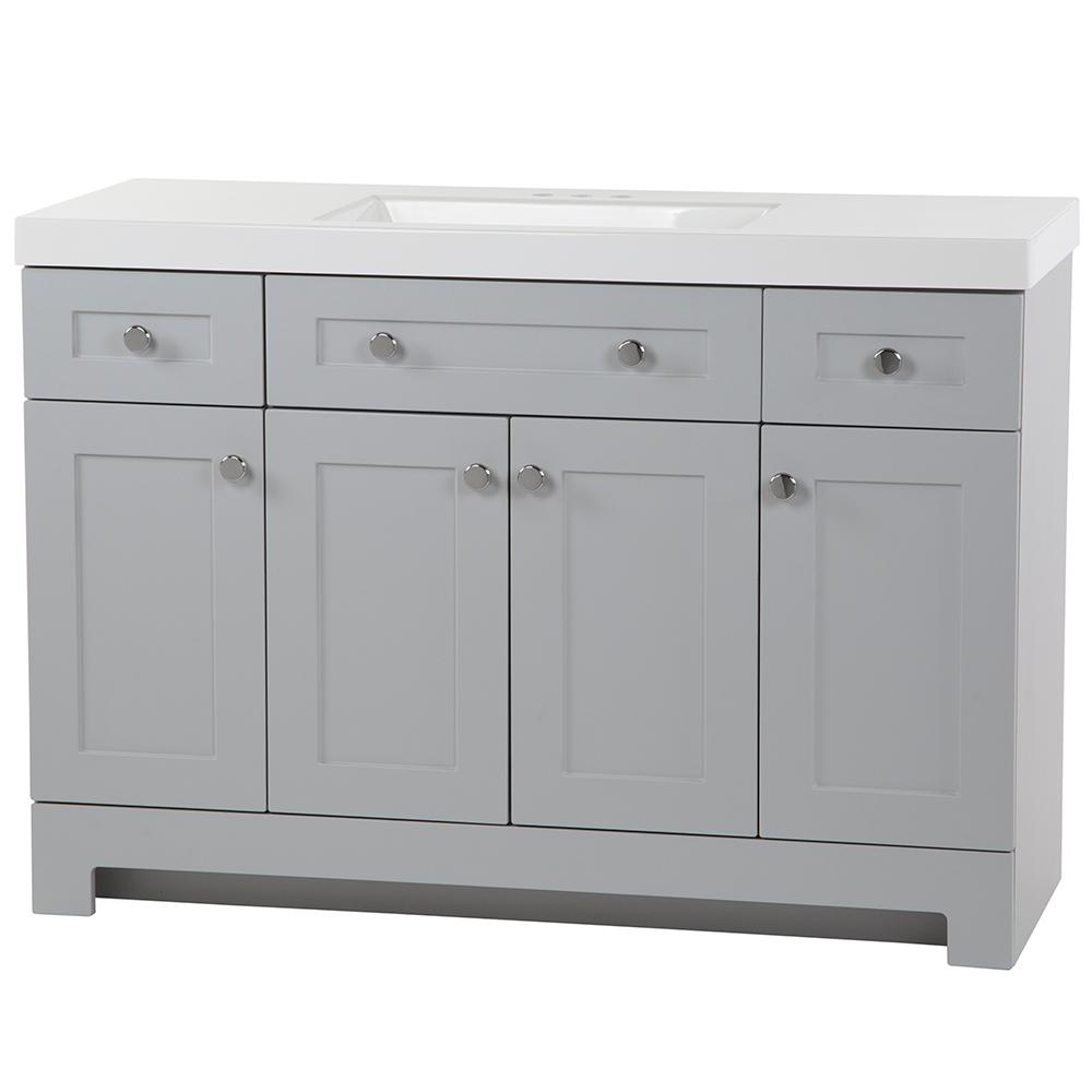 Glacier Bay Everdean 48 5 In W X 18 75 D Vanity Pearl Gray With Cultured Marble Top White Sink Ev48p2 Pg The Home Depot - 48 Inch Vanity Combo Home Depot Glacier Bay Everdean 48 5 In W X 18 75 D Vanity Pearl Gray With Cultured Marble Top White Sink Ev48p2 Pg The Home Depot - 48 Inch Vanity Combo Home Depot