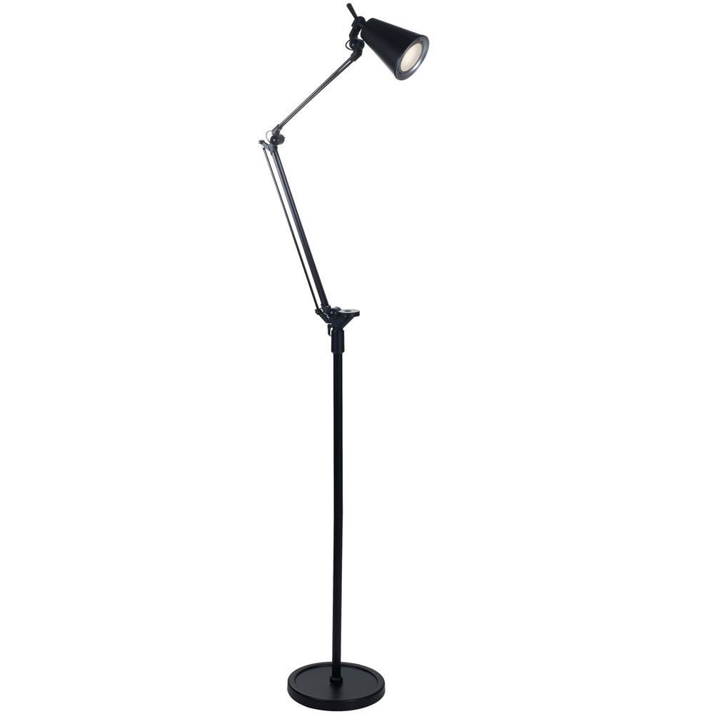 Lavish Home 72 In Led Adjustable Floor Lamp In Black W020132