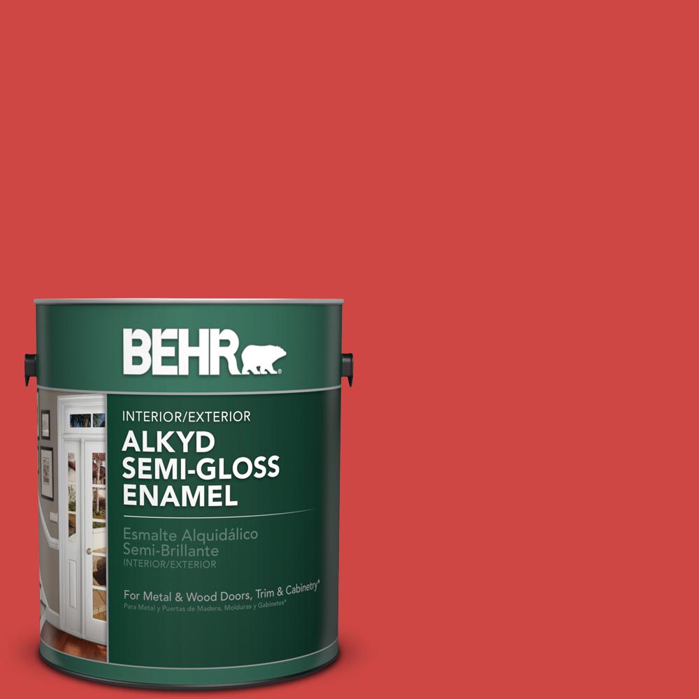 BEHR 1 gal. P1706 Race Car Stripe SemiGloss Enamel Alkyd Interior