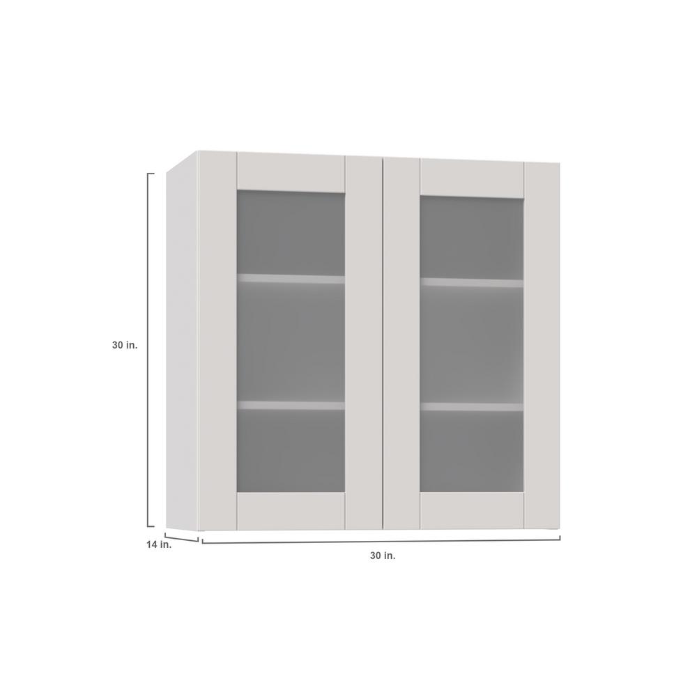 J Collection Shaker Assembled 30x30x14 In Wall Cabinet With Frosted Glass Doors Vanilla White Wg3030 Ws The Home Depot Wall Cabinet With Frosted Glass Doors, White Cabinet With Frosted Glass Doors