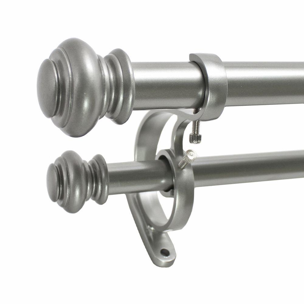 Double Antique Silver Curtain Rods Window Treatments The