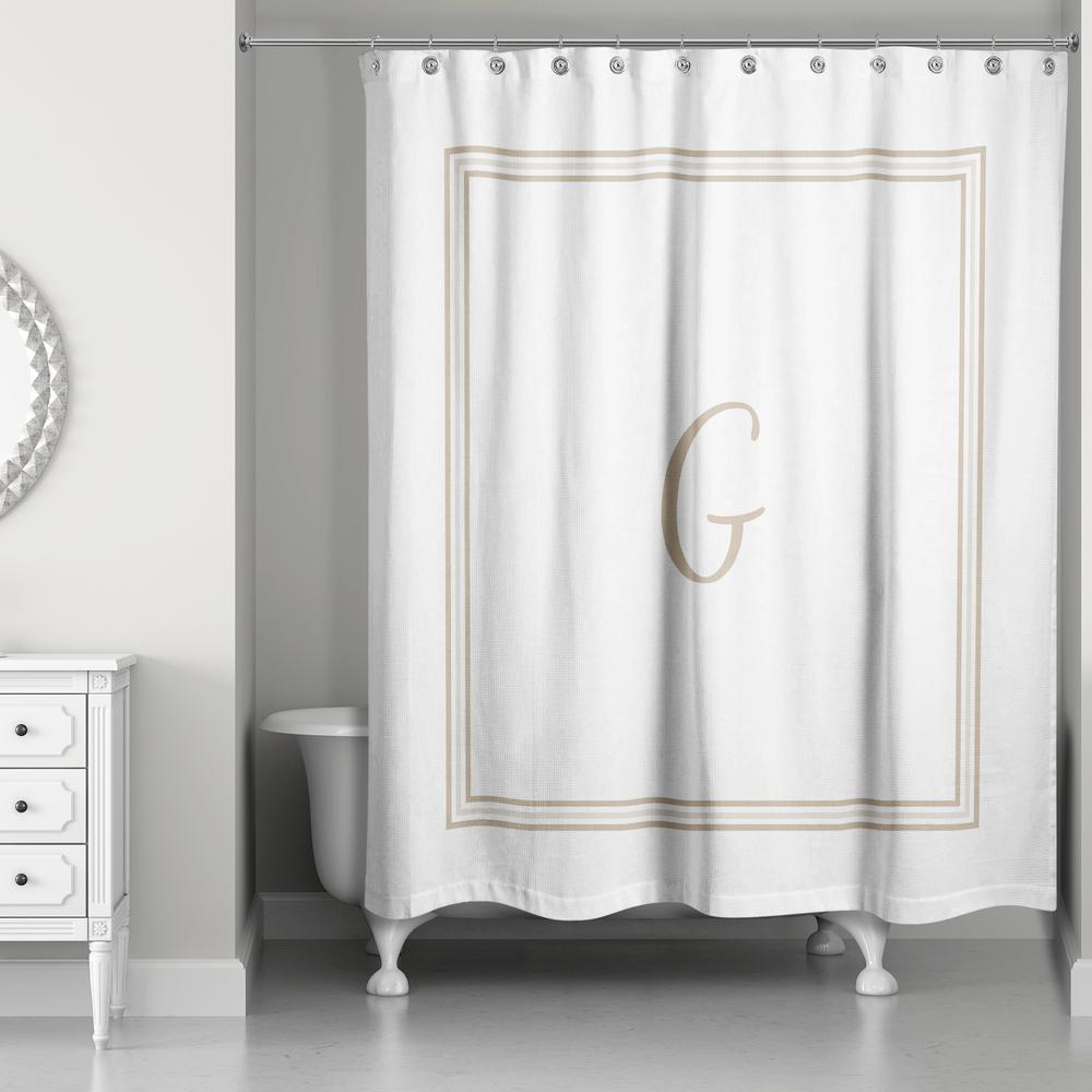 Designs Direct 71 In W X 74 In L Beige And White Letter G