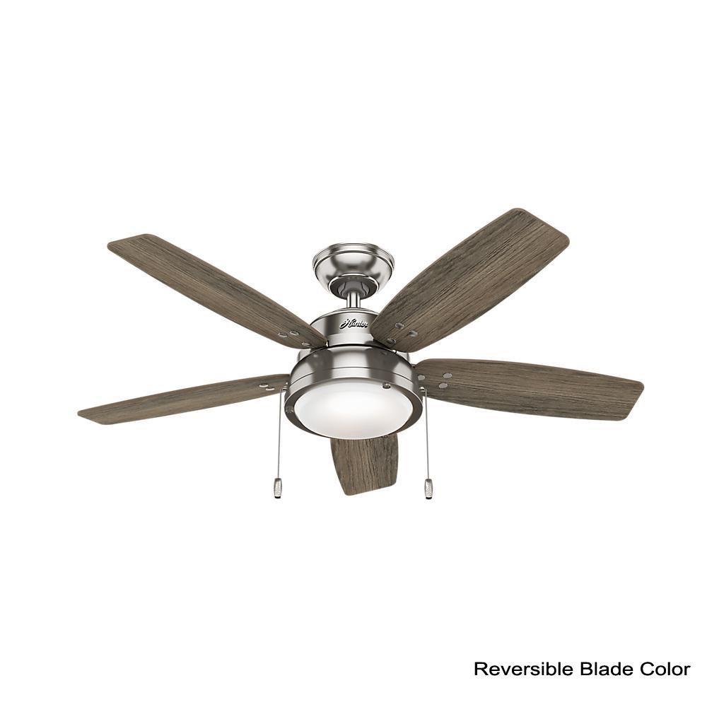 Hunter Channelside 46 In Led Indoor Brushed Nickel Ceiling Fan With Light Kit