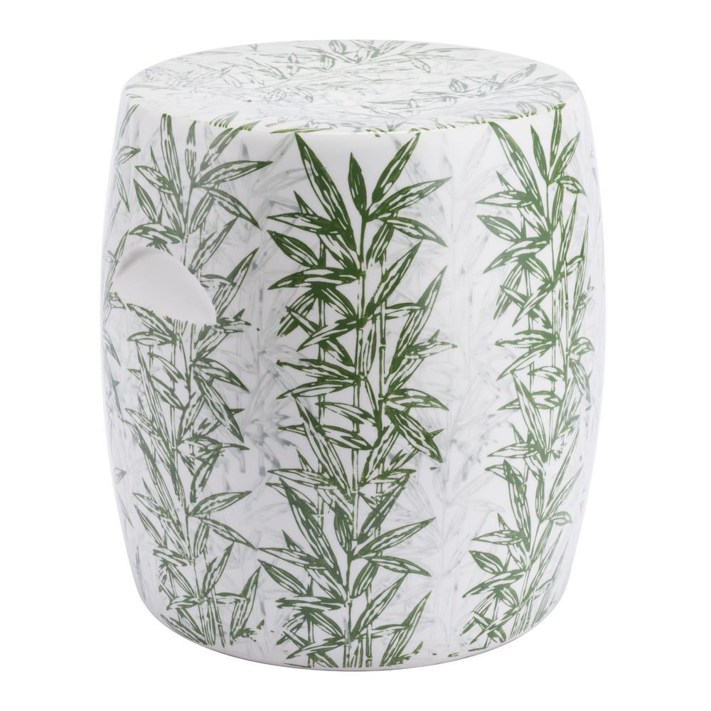 Zuo Tacuari White Garden Seat A11483 The Home Depot