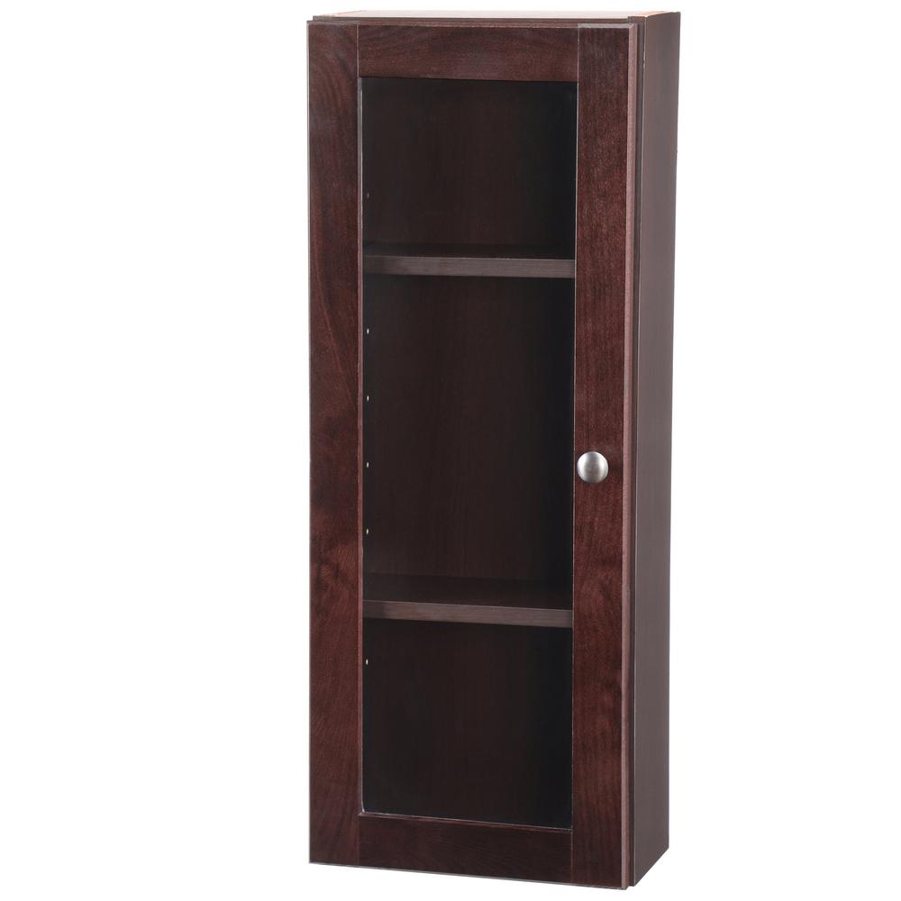 Glacier Bay Modular 12 In W X 31 In H X 6 In D Bathroom Storage Wall Cabinet In Java H12g Jvm The Home Depot