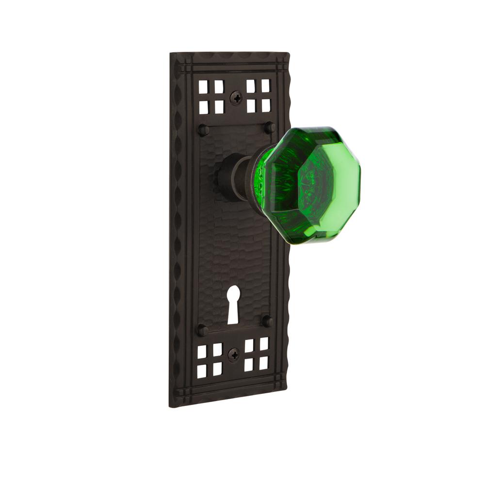 Nostalgic Warehouse Craftsman Plate Interior Mortise Waldorf Emerald Door Knob In Oil Rubbed Bronze