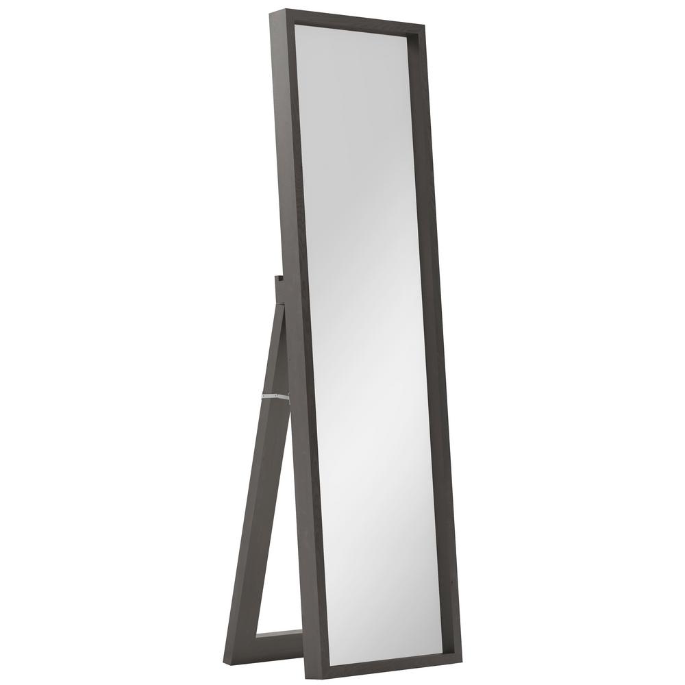 Floor Mirrors The Home Depot Kenna Dark Brown Standing Shadow Box Decor Mirror
