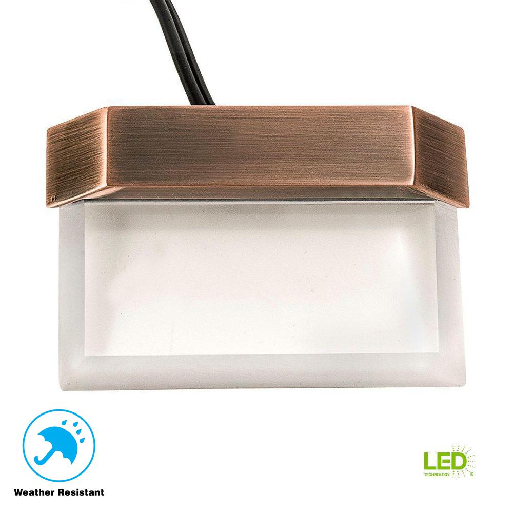 Stair Lights Deck Lighting The Home Depot Low Voltage Antique Brass Outdoor Integrated Led Plastic Clear Stair Light