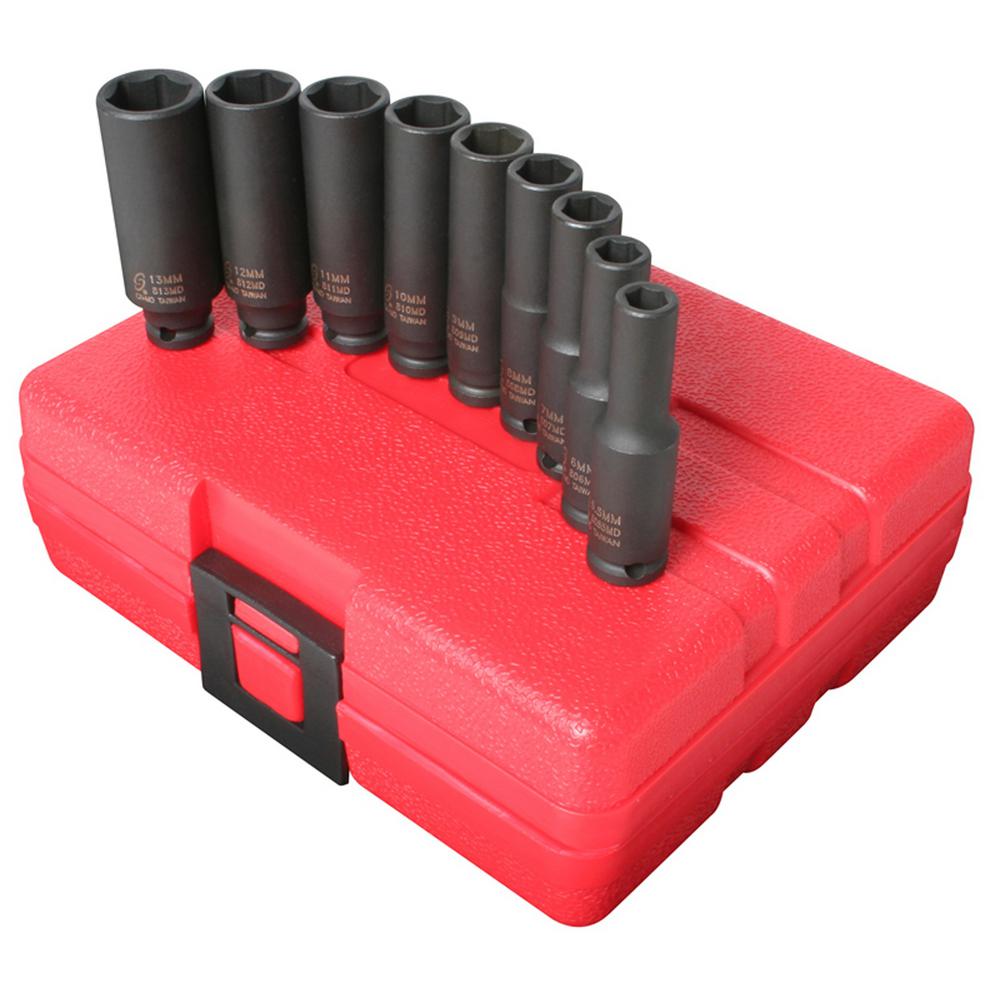 Sunex 1/4 in. Drive Deep Metric Socket Set (9-Piece)-SUN1812 - The Home ...