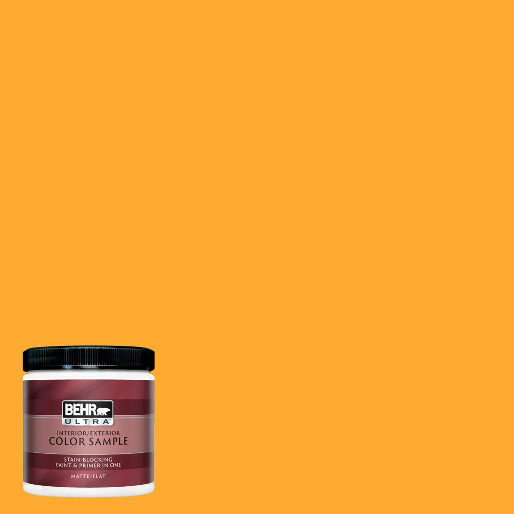 Behr Ultra 8 Oz S G 310 Peach Butter Matte Interior Exterior Paint And Primer In One Sample