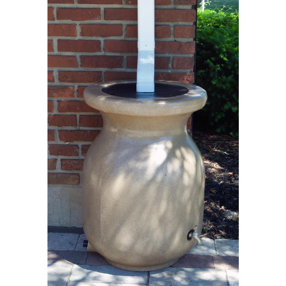 Koolscapes 50 Gal Sandstone Look Decorative Rain Barrel Rbss 50