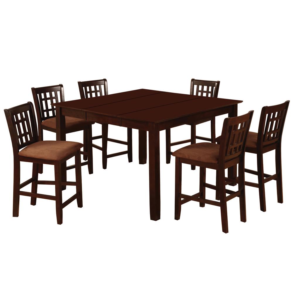 Eleanor 7 Piece Espresso Bar Table Set