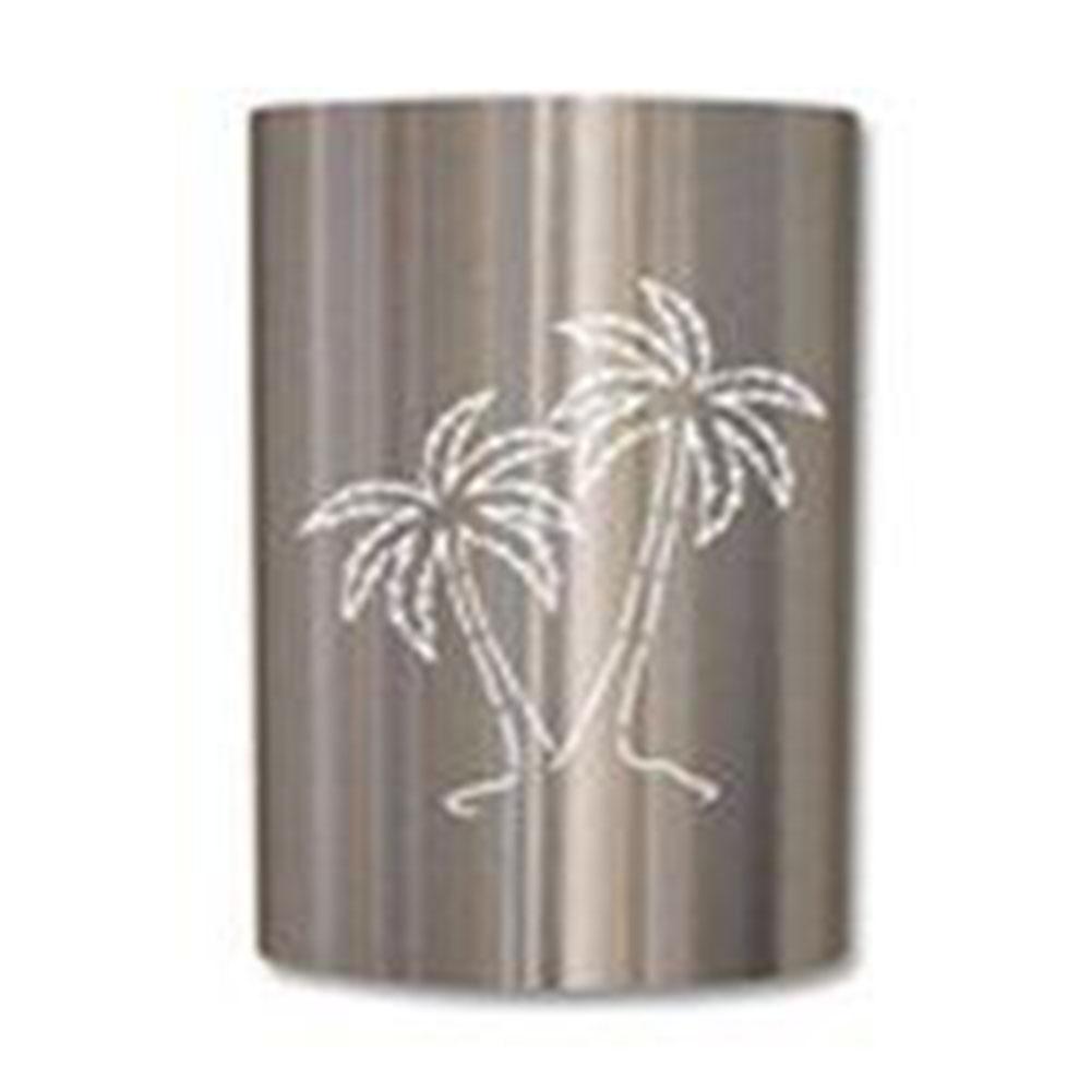 E-Commerce Trade 1-Light Stainless Steel Palm Tree Sconce