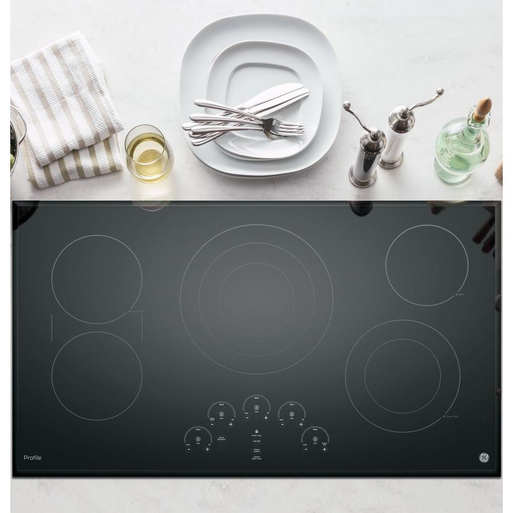 Ge Profile 36 In Radiant Electric Cooktop In Black With 5