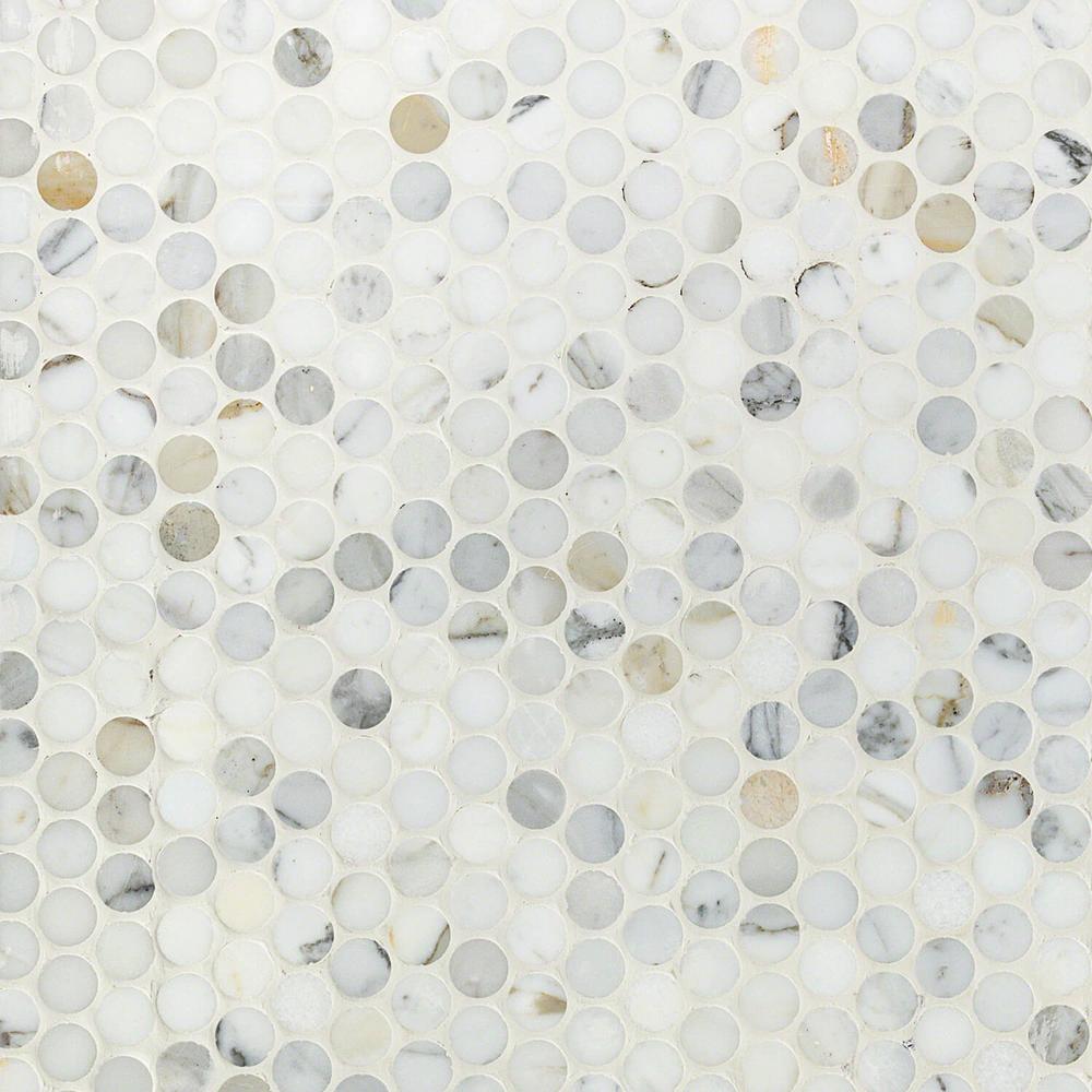 Ivy Hill Tile Calacatta Penny Round 11 25 In X 12 10mm Polished Marble Floor And Wall Mosaic 0 94 Sq Ft Ivy Hill Tile Calacatta Penny Round 11 25 In X 12 10mm Polished Marble Floor And Wall Mosaic 0 94 Sq Ft