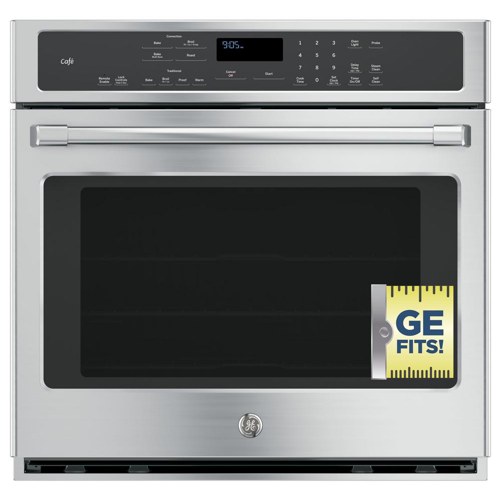 GE 30 in. Single Electric Smart FrenchDoor Wall Oven SelfCleaning