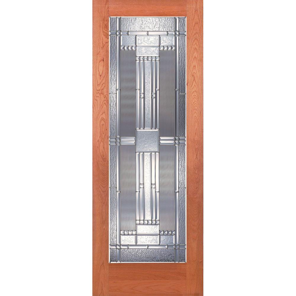 Feather River Doors 30 In X 80 In 1 Lite Unfinished Cherry Preston Zinc Woodgrain Interior 3867