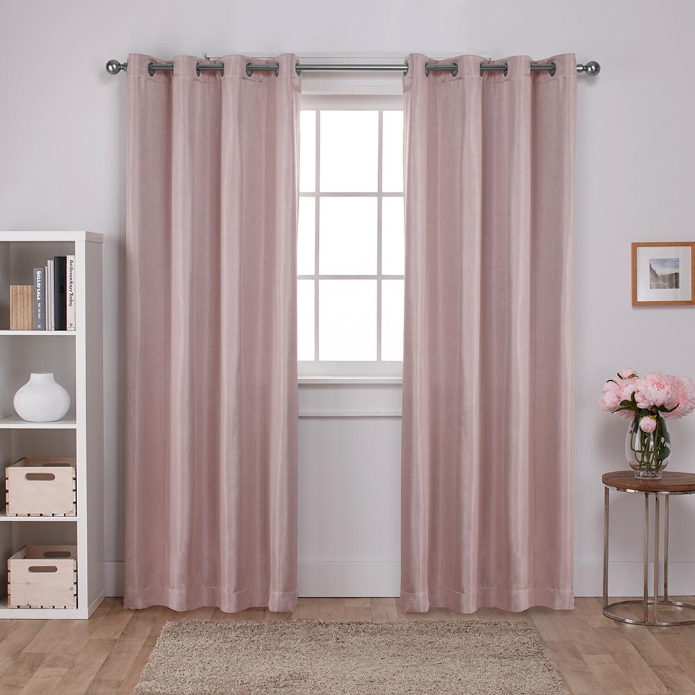 Carling Blush Basketweave Textured Woven Blackout Grommet Top Window