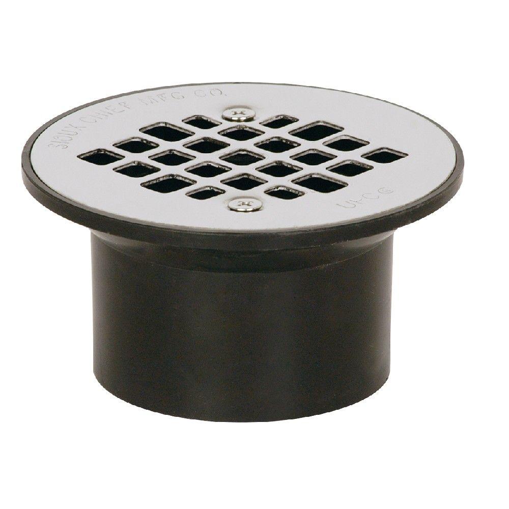 Sioux Chief 2 in. x 3 in. Black ABS Floor Drain with Strainer8402APK