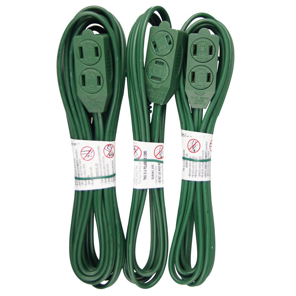 9' Foot 3-Outlet Green Household Indoor Designer Extension Cord 16/2 UL New