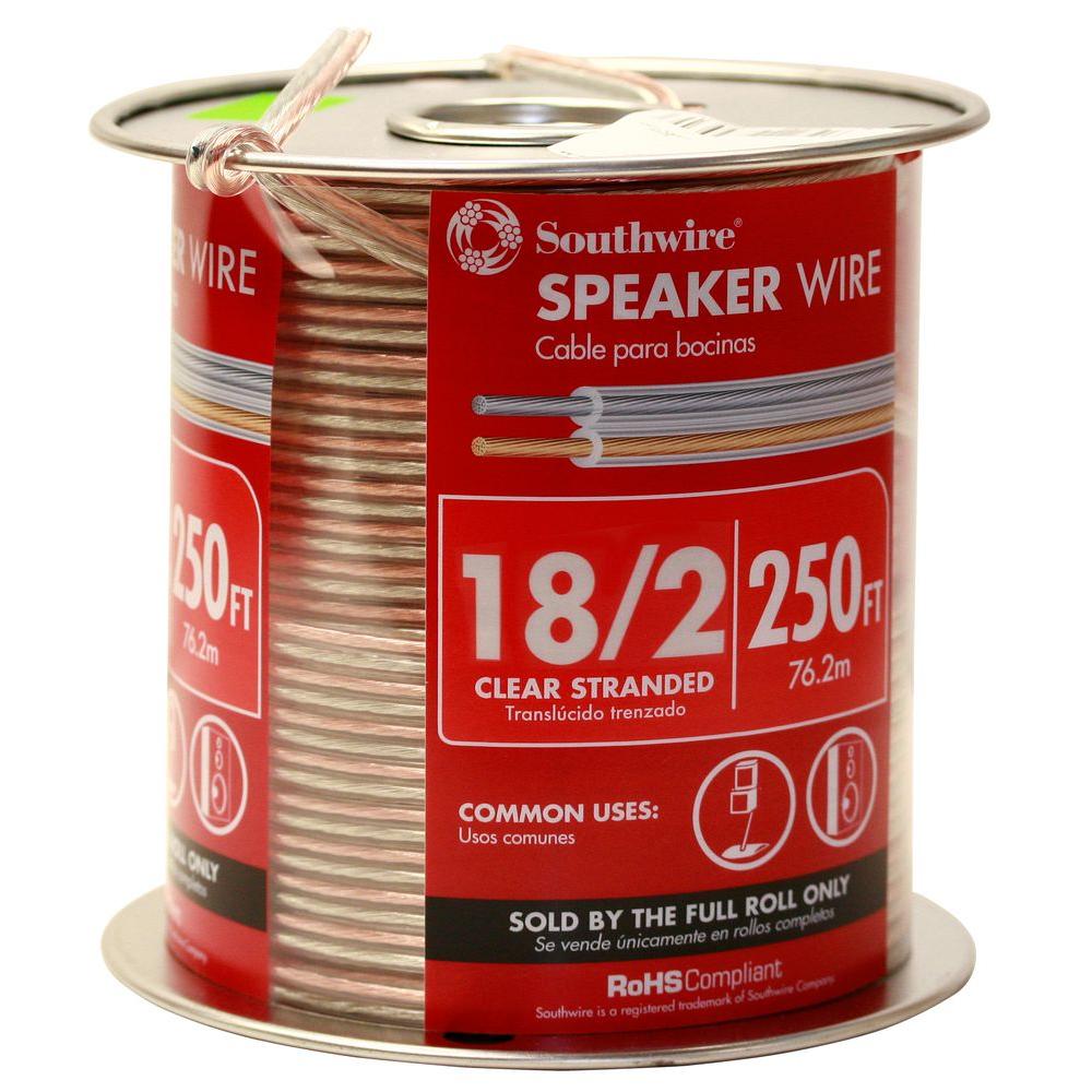 CE TECH 100 ft. 14/2 Clear Stranded CU Speaker Wire56650805 The Home