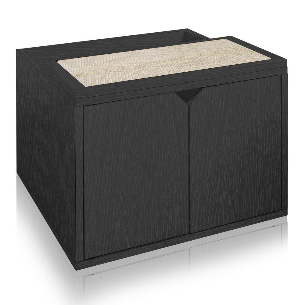 Way Basics Eco Board Black Modern Cat Litter Box Enclosure Wb
