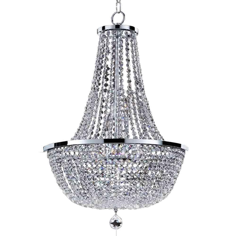 Glow Lighting Synergy 9 Light Chrome And Crystal Chandelier Glow Lighting Synergy 9 Light Chrome And Crystal Chandelier