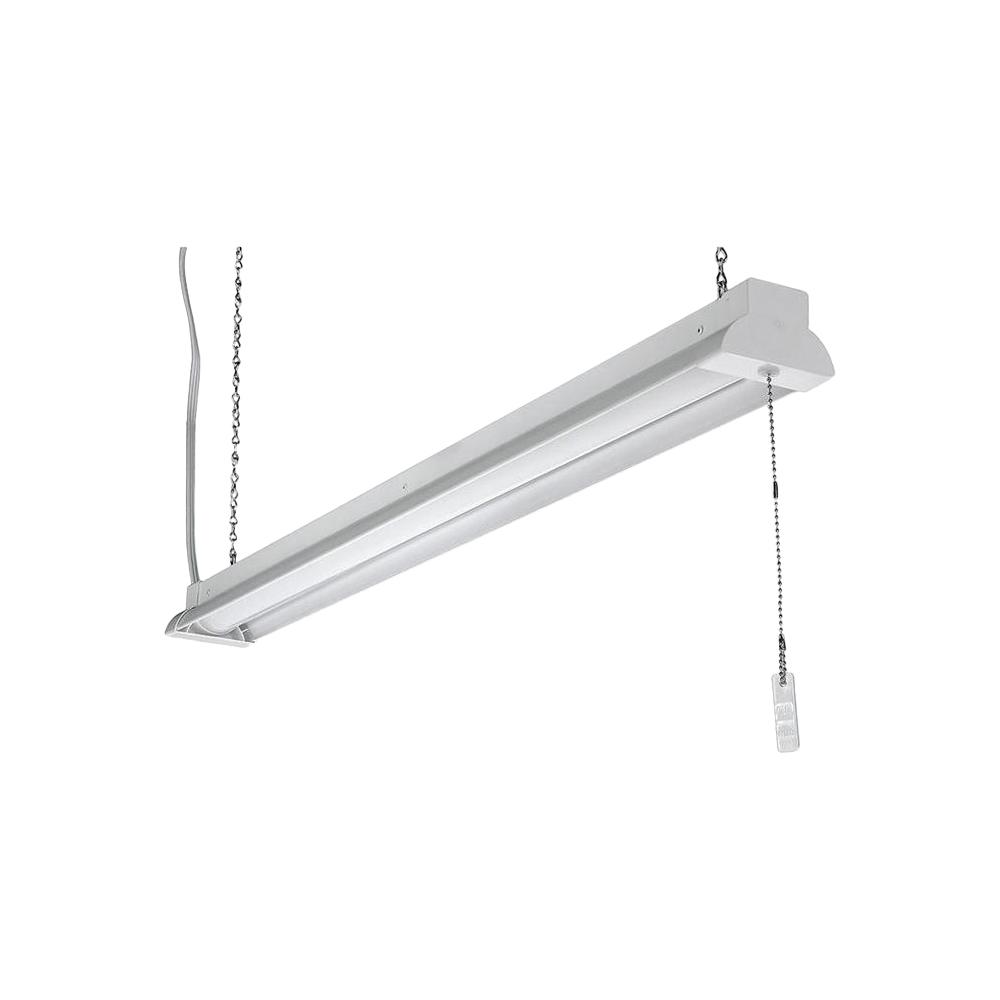 ETi 3.3 ft. White 2800 Lumen Integrated LED Shop Light with Pull Chain ...