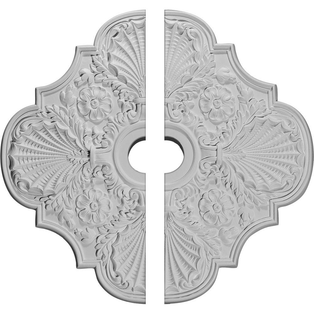 Ekena Millwork CM27AT2-04000 26 OD ID x 3 1//4 P Athens Ceiling Medallion Fits Canopies up to 4 Fits Canopies up to 4 Two Piece Factory Primed White Two Piece