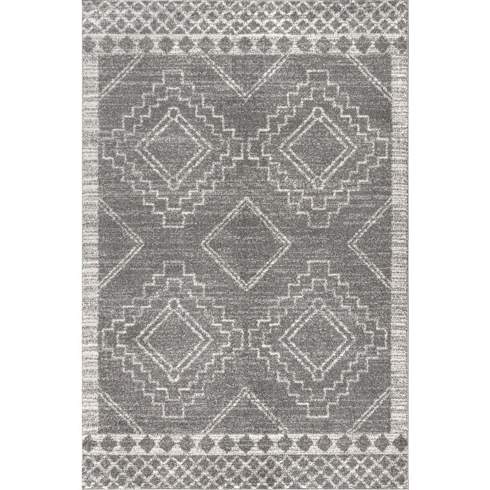 JONATHAN Y Amir Moroccan Beni Souk Gray/Cream 4 ft. x 6 ft. Area Rug