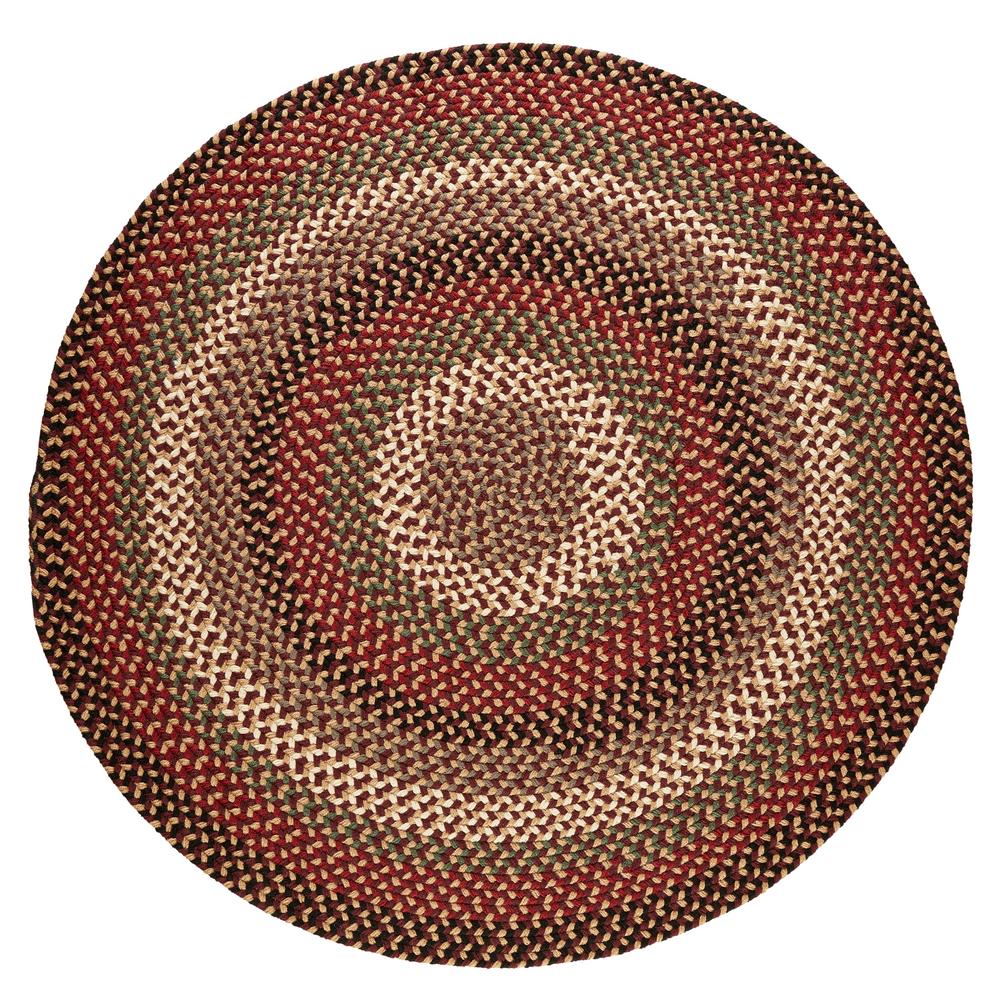 Rhody Rug Country Medley Sangria 4 Ft X Round Indoor Outdoor Braided Area