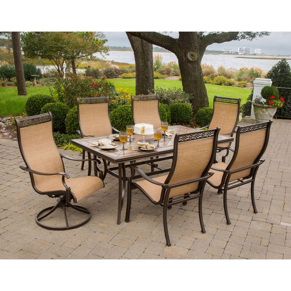 Monaco Patio Furniture Outdoors The Home Depot Monaco 7 Piece Outdoor Patio Dining Set