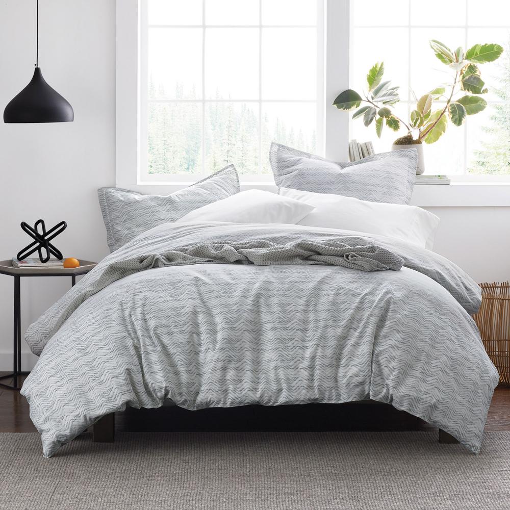 The Company Store Ryder Chevron Striped Cotton Percale Full Duvet Cover